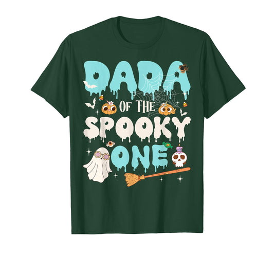 Dada of The Spooky One Boy 1st Birthday Halloween Family T-Shirt
