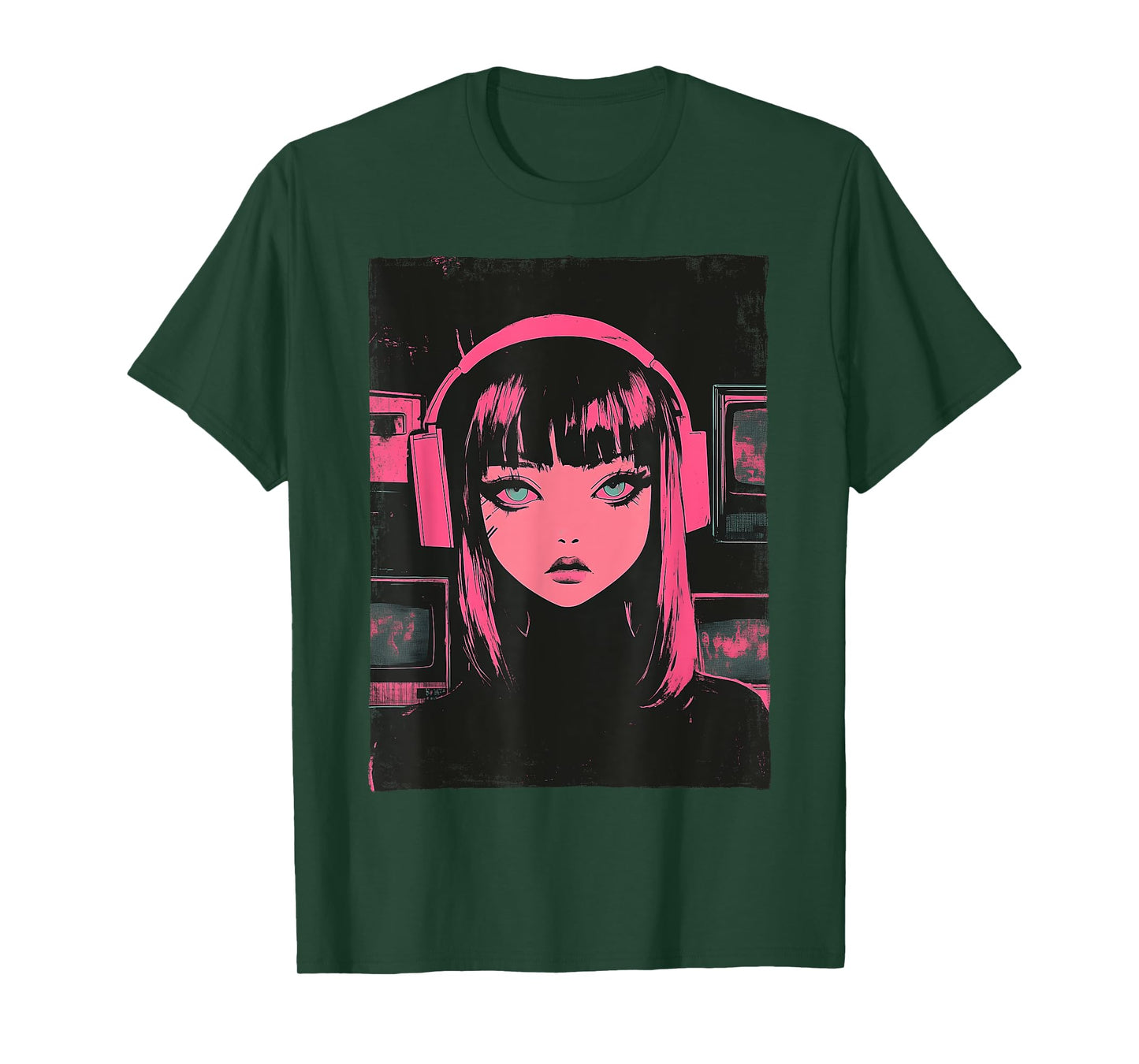 Cute E-girl Anime Vaporwave Cyber Goth Distressed Grunge T-Shirt