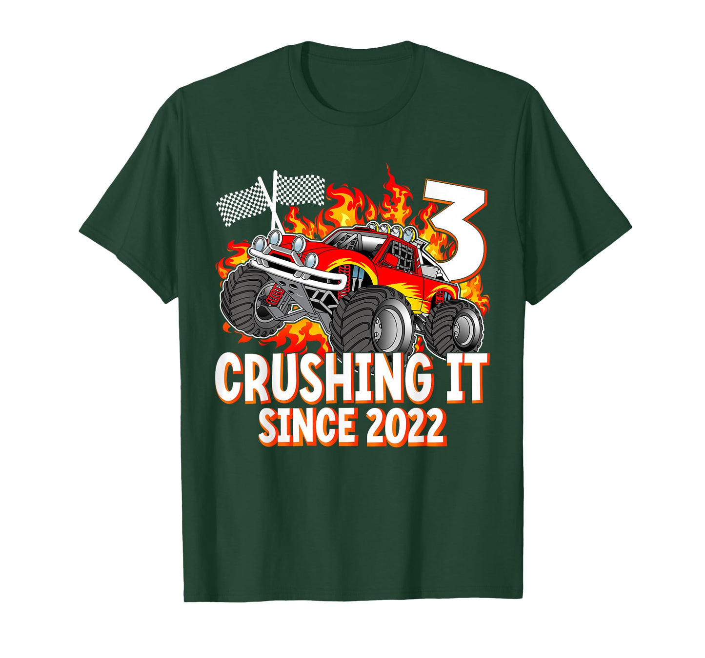Monster Truck Birthday Party 3 Years Old Boy 3rd Birthday T-Shirt