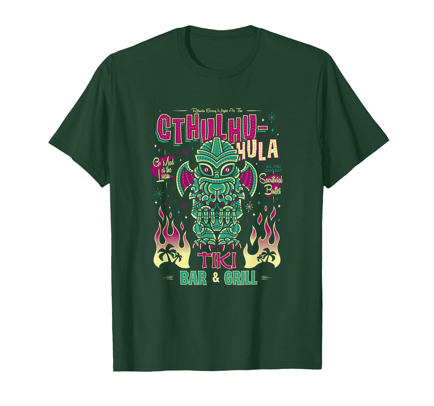 Cthulhu Tiki Bar - Creepy Cute Hawaiian Love Craft Monster T-Shirt