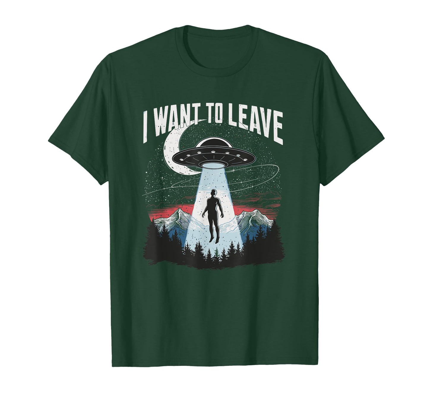 I Want To Leave Spaceship Alien Space UFO Aliens T-Shirt