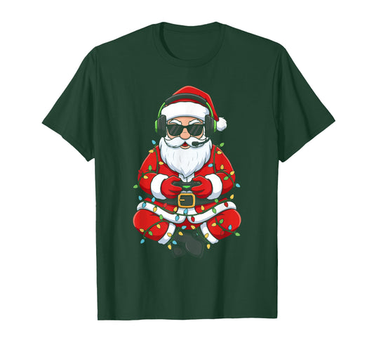 Merry Christmas Gamer Santa Funny Play Game Boys Men Xmas T-Shirt