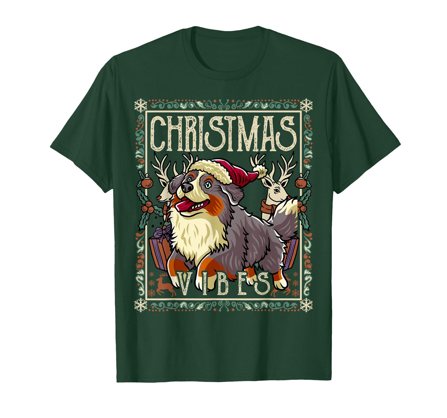 Bernese Mountain Dog Christmas Vibes Dog Santa Claus T-Shirt