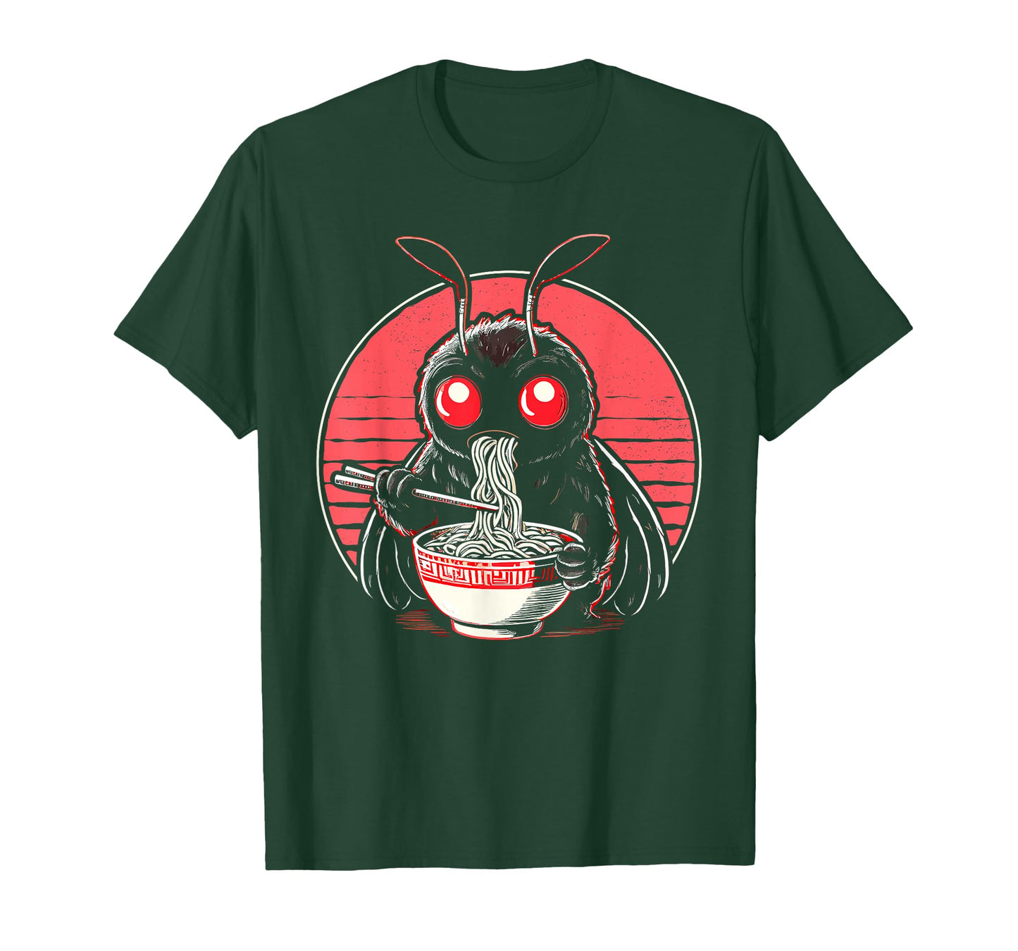 Retro Mothman Ramen Kawaii Japanese Noodles T-Shirt