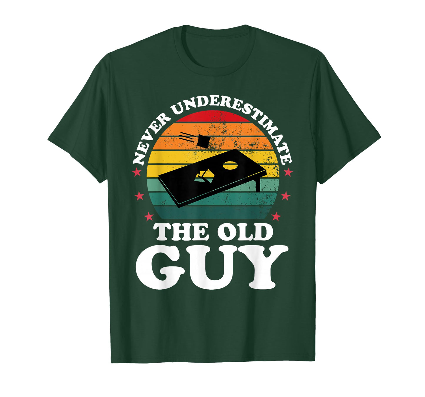 Never Underestimate Funny Cornhole Player Men Grandpa T-Shirt