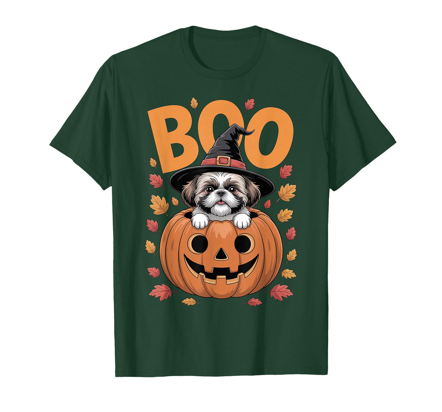 Shih Tzu Costume on Pumpkin Halloween Shih Tzu T-Shirt