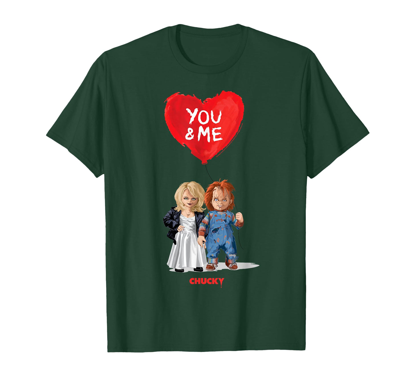 Chucky & Tiffany Blood Red Balloon T-Shirt
