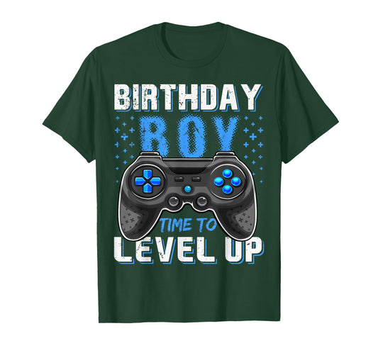 Level Up Birthday Boy Gamer T-Shirt - Classic Fit, Short Sleeve, Black