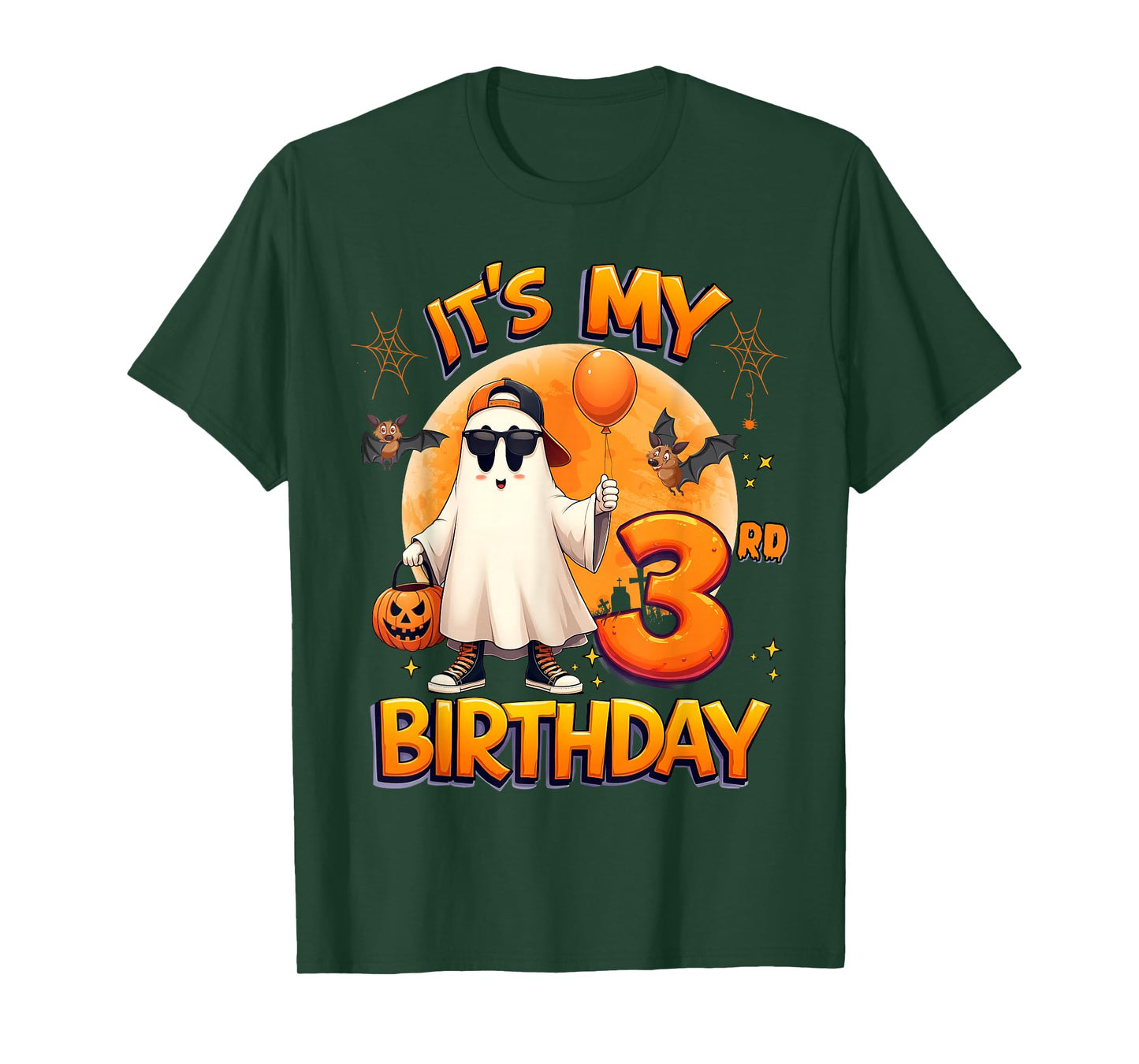 Kids It's My 3rd Birthday Boy Ghost Halloween 3 Years Old T-Shirt