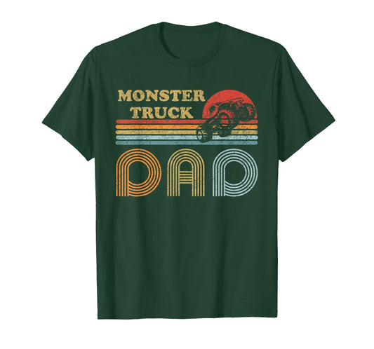 Monster Truck Dad Shirt Vintage Sunset Retro Horizon Lines T-Shirt