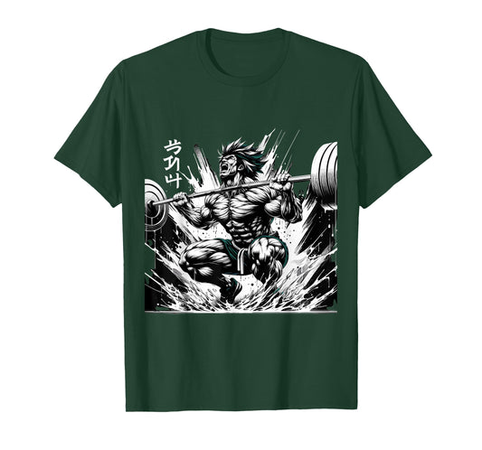 Muscle Manga Warriors - Anime Fitness Vector Design T-Shirt