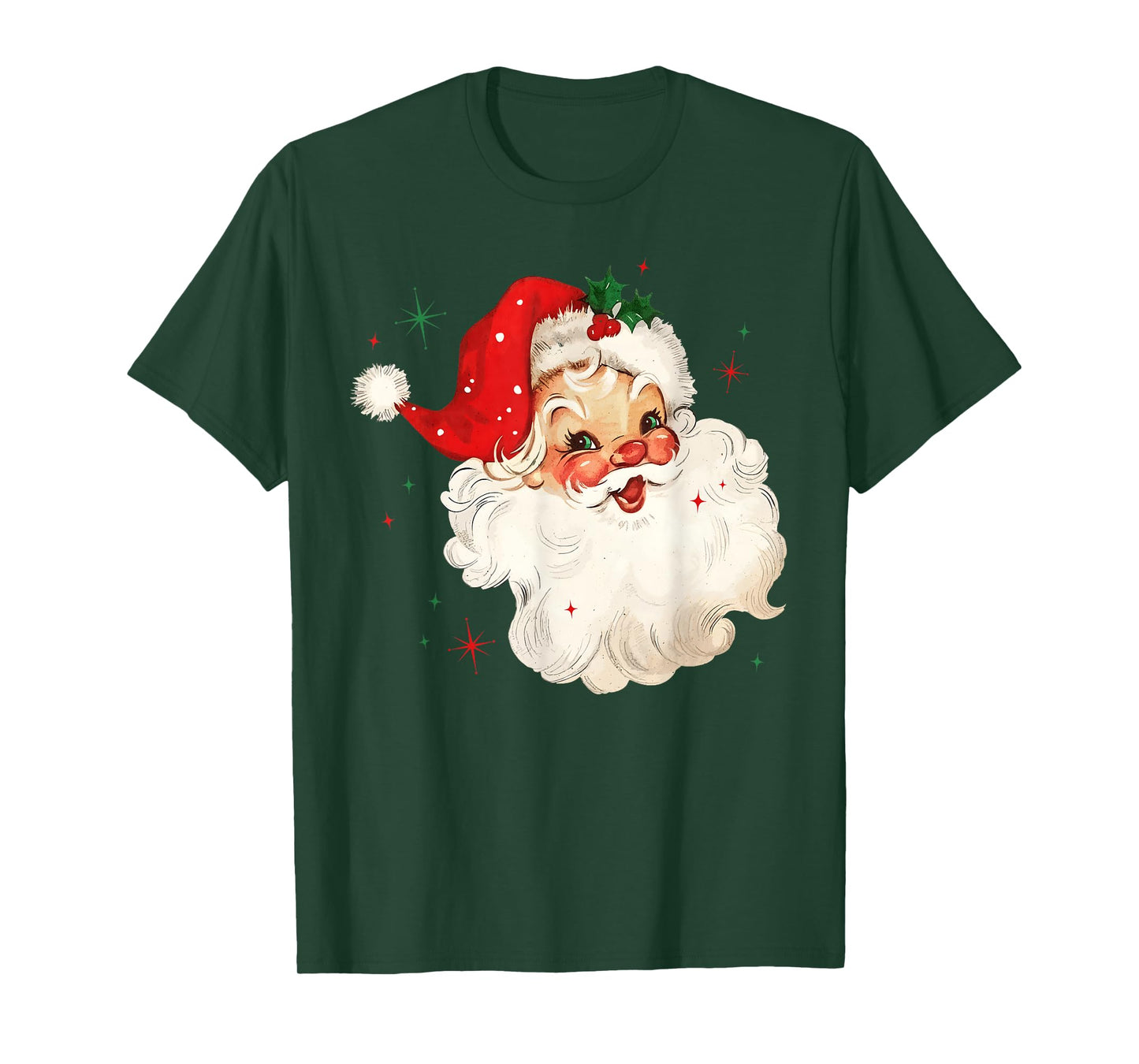 Retro Vintage Santa Claus Merry Christmas Holiday Season T-Shirt