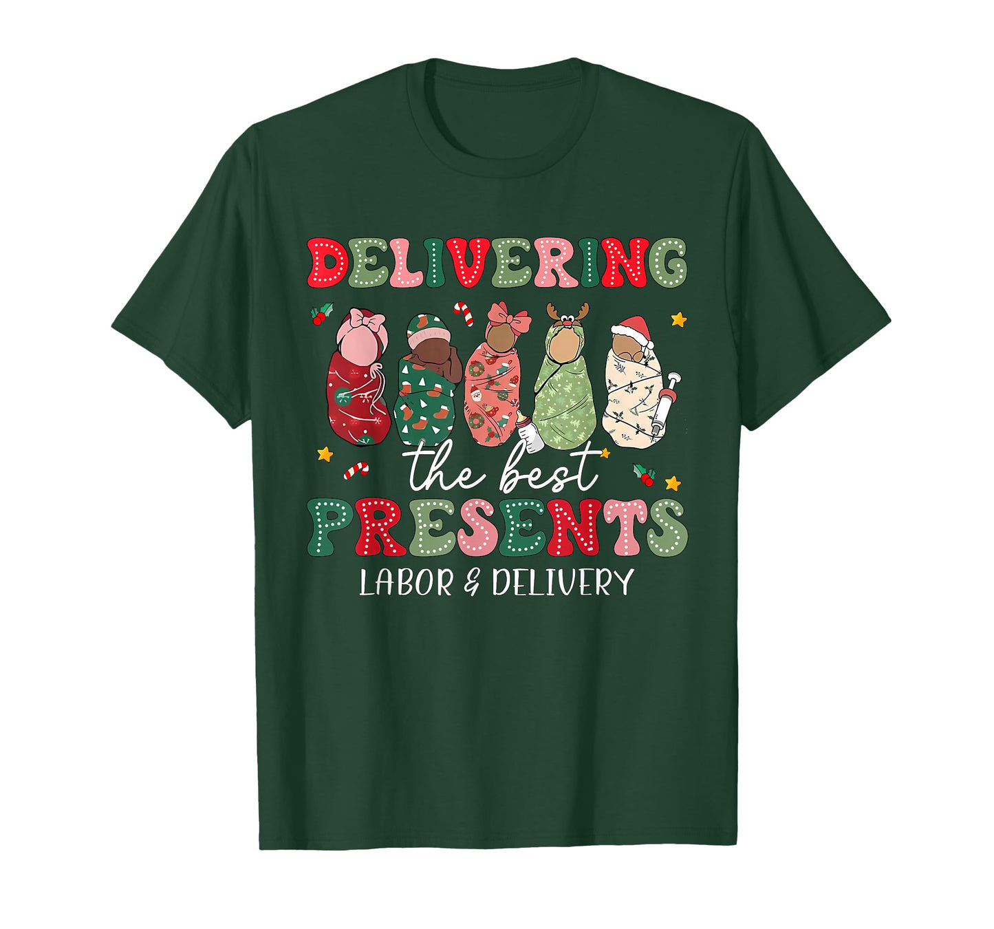 Delivering The Best Presents Labor Delivery Nurse Christmas T-Shirt