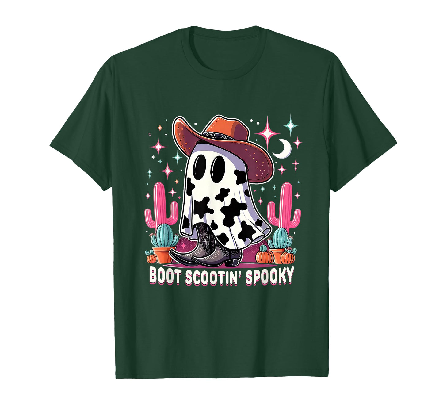 Cowboy Ghost Boot Scootin Spooky Western Vibes T-Shirt