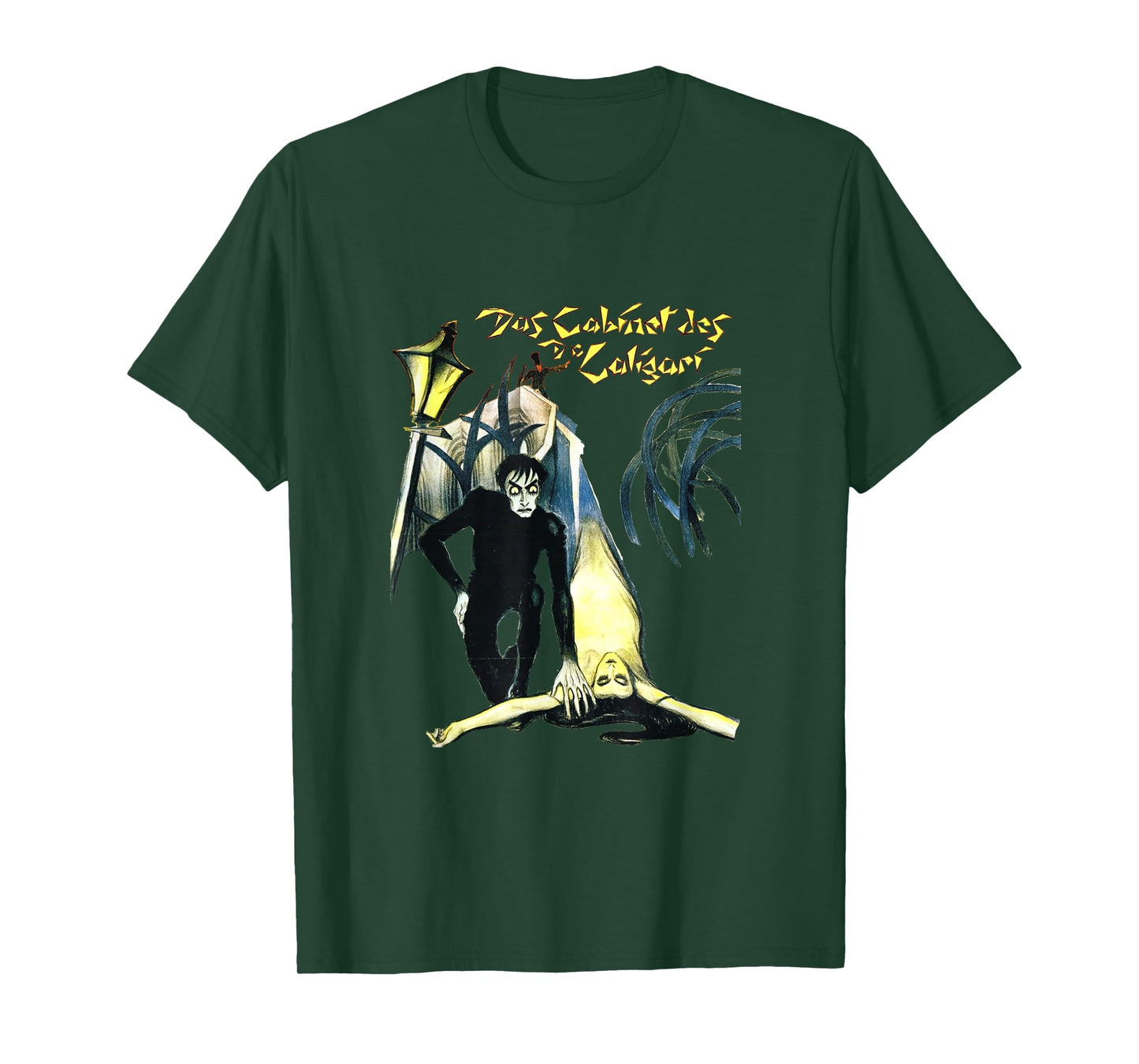 Silent Era German Expressionist Horror Cinema The Cabinet of Dr Caligari T-Shirt, Small, Black