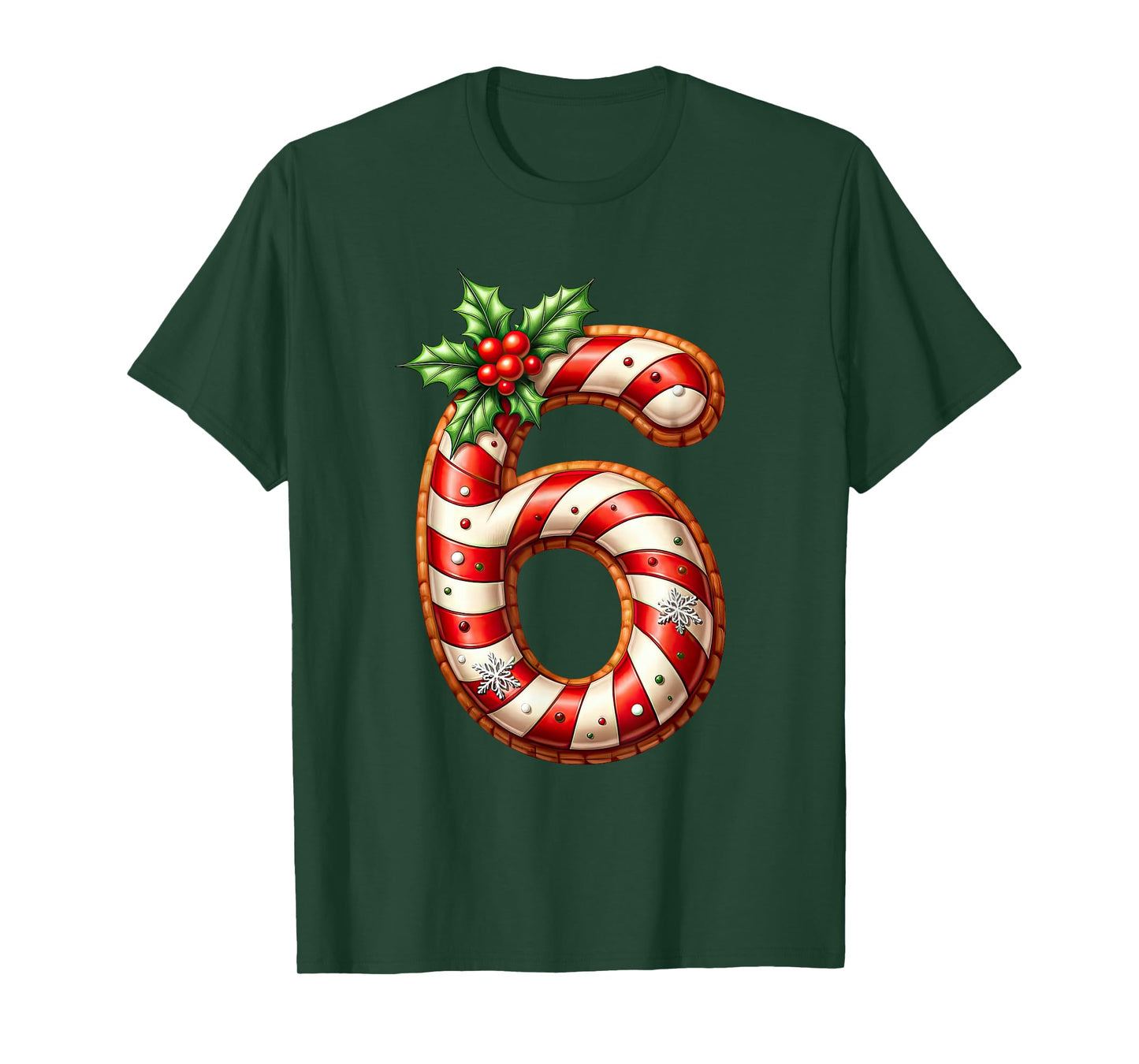 Christmas Six Seven 6 7 Meme Candy Cane Boys Girls Men Women T-Shirt
