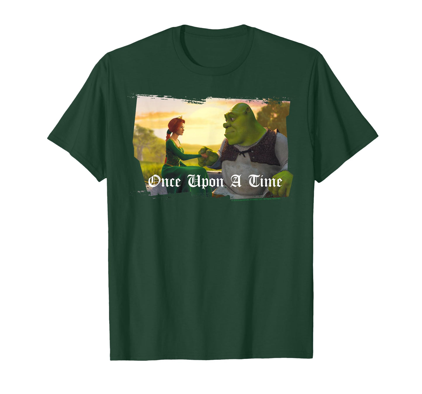 Shrek Fiona & Shrek Once Upon A Time Text Poster T-Shirt
