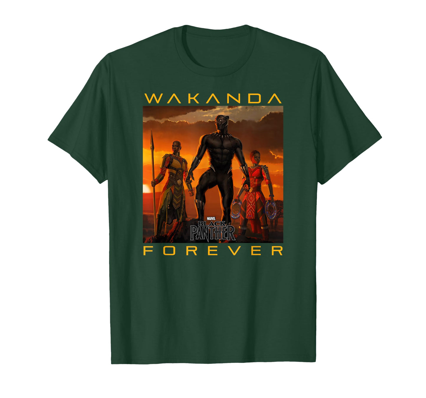 Marvel Black Panther Movie Wakanda Forever T-Shirt Small