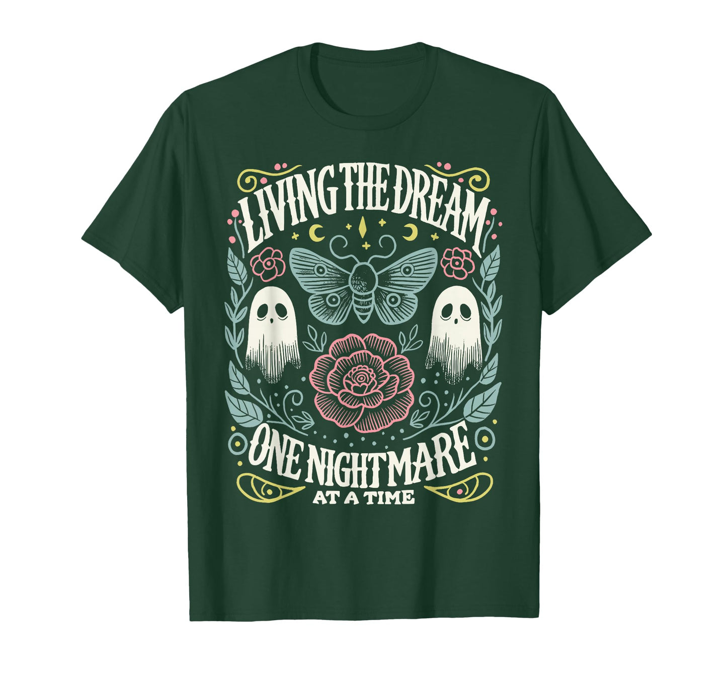 Living The Dream One Nightmare at The Time Funny Halloween T-Shirt