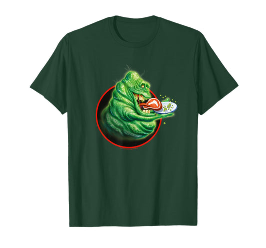 Ghostbusters Vintage Slimer Snacking Retro Badge T-Shirt
