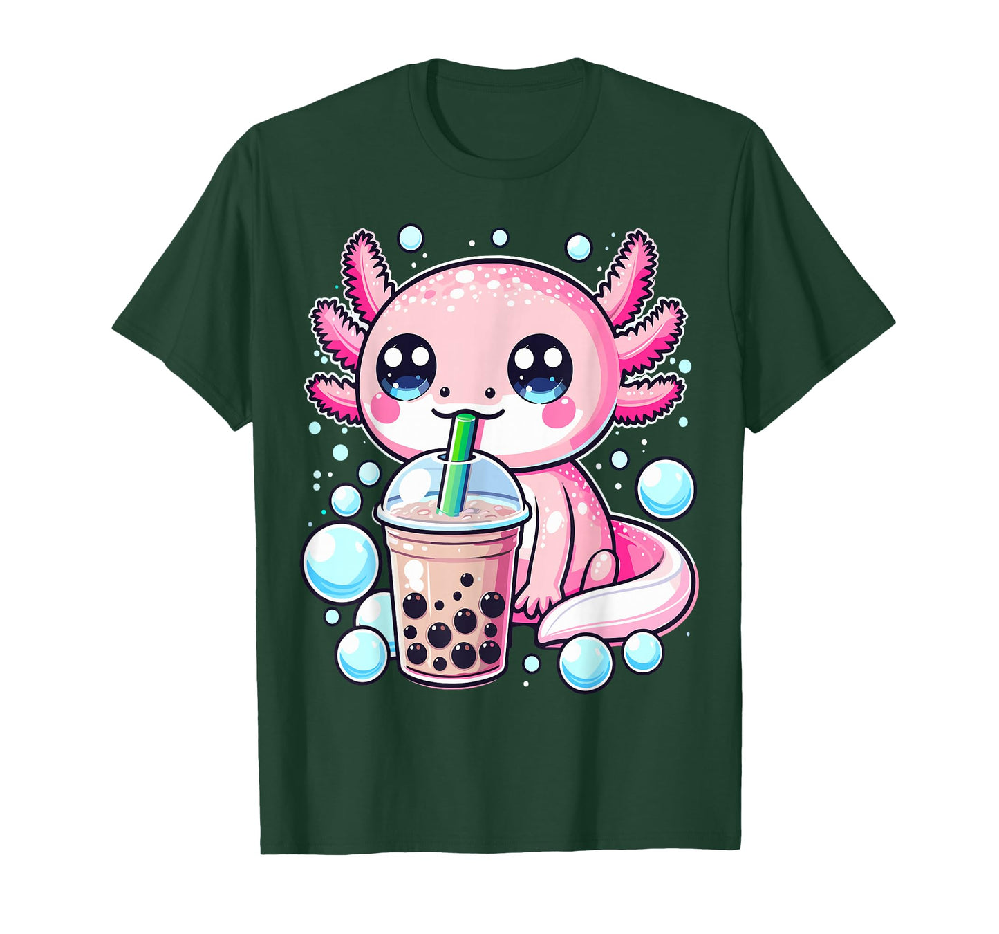 Axolotls Bubble Boba Tea Anime Cute Kawaii Axolotl T-Shirt