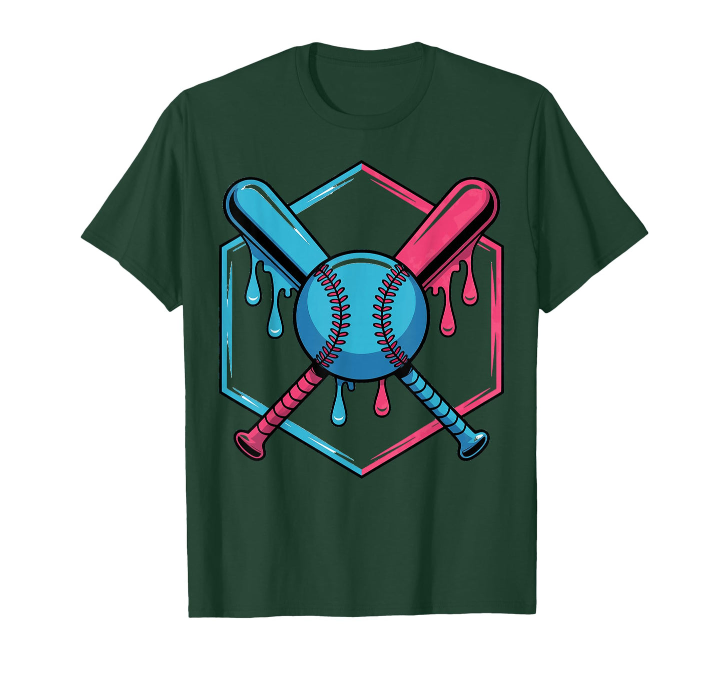Baseball Drip For Boys Ice Cream Drip Youth Boys Baseball T-Shirt