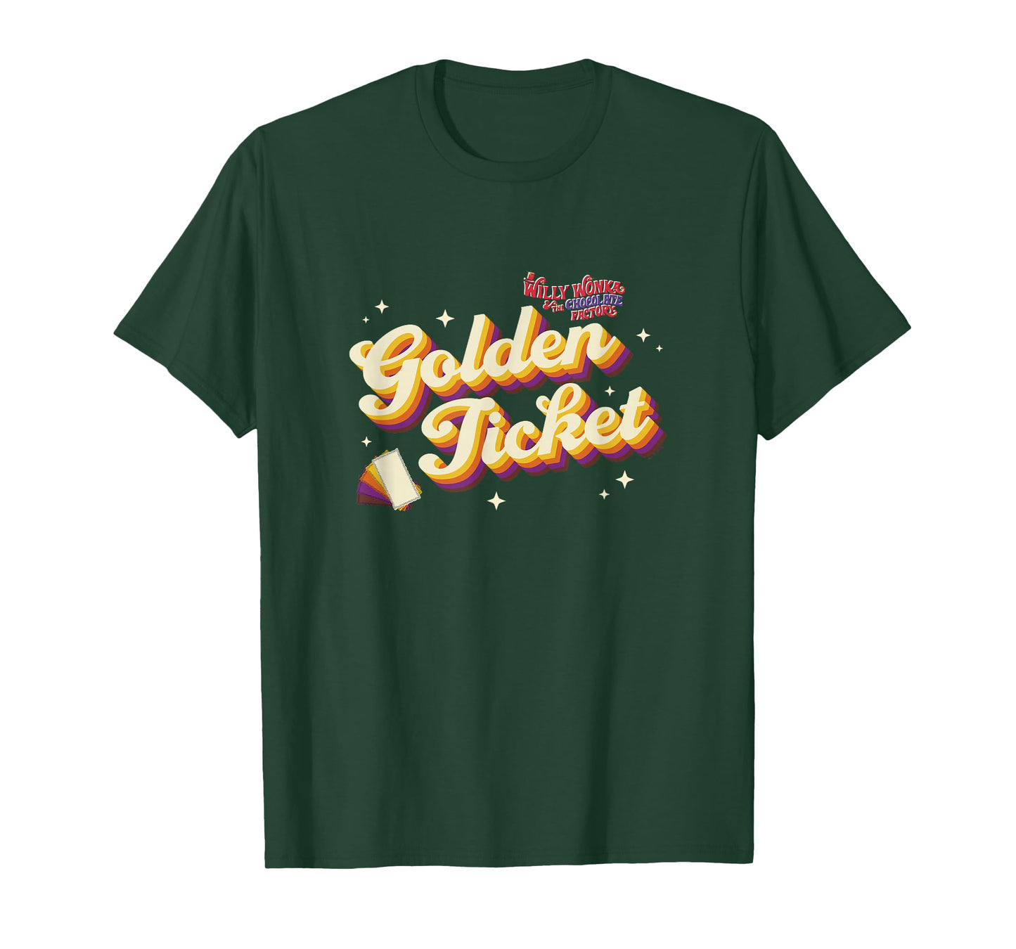 Willy Wonka & The Chocolate Factory Golden Ticket Retro T-Shirt
