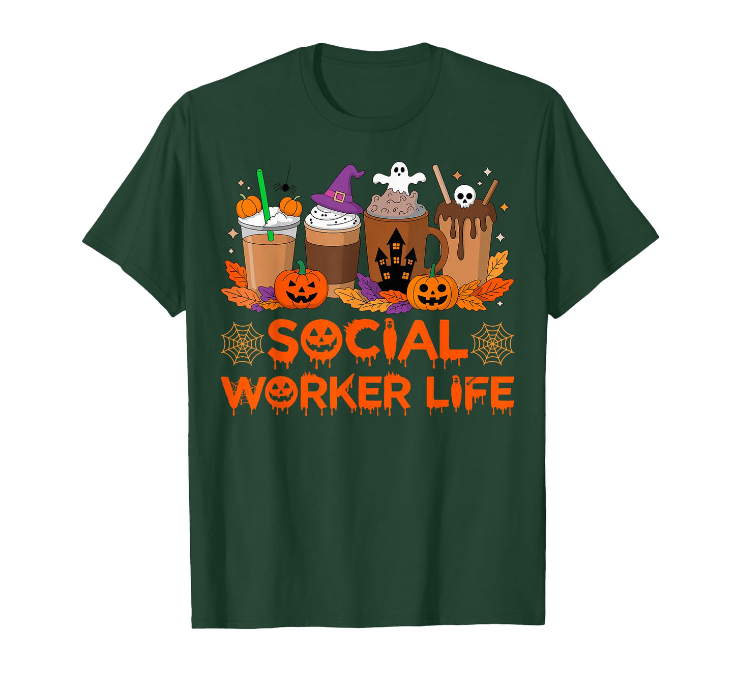 Spooky Social Worker Life Ghost Halloween Costume T-Shirt
