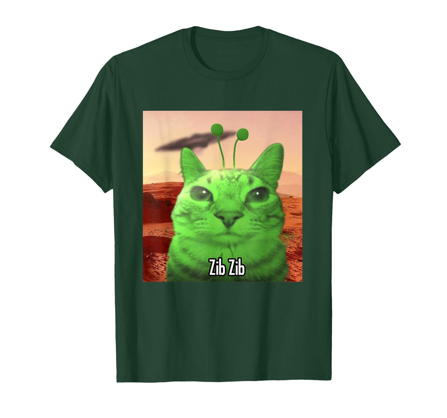 Alien Cat Meme Y2k Funny Space Y2k Meme Silly Cat Men Women T-Shirt