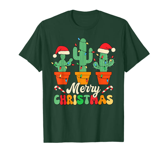 Christmas Cactus Cute Succulent Plant Xmas Men Women Kids T-Shirt
