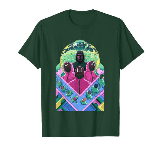 Squid Game 2 Retro Neon Characters Collage T-Shirt