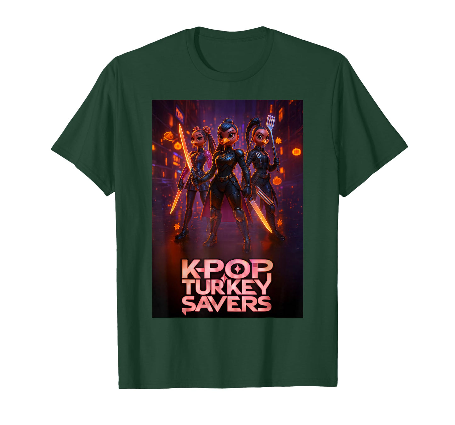 Korean-Pop Turkey Savers | Funny Thanksgiving Graphic T-Shirt