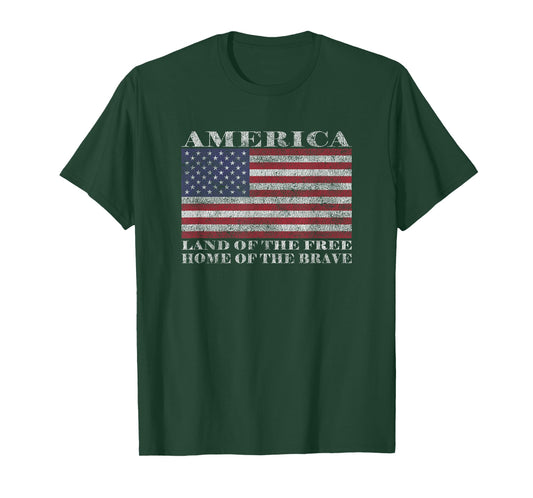 America Land Of The Free Home Of The Brave T-Shirt T-Shirt
