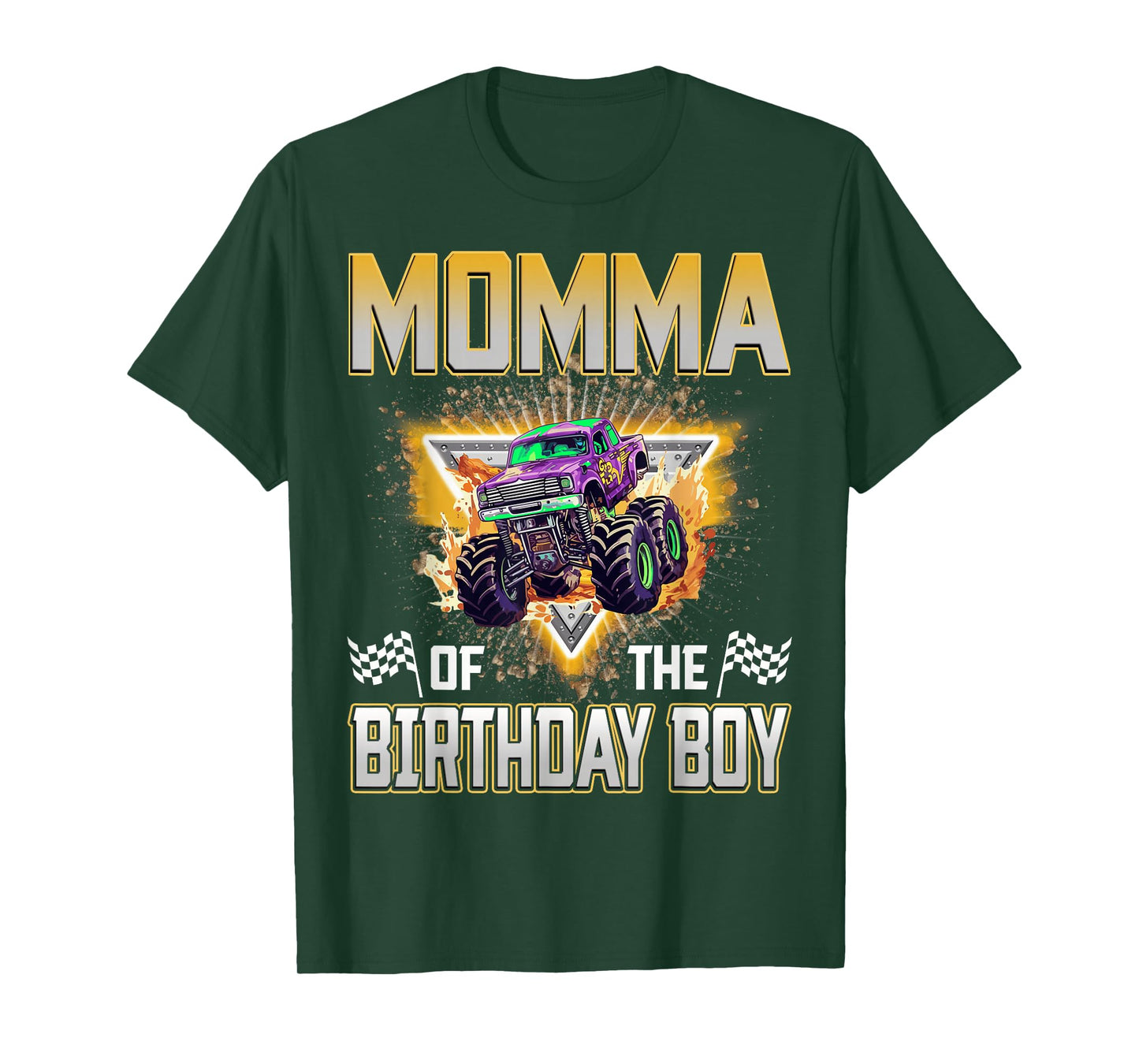 Momma of The Birthday Boy Monster Truck Birthday Family T-Shirt