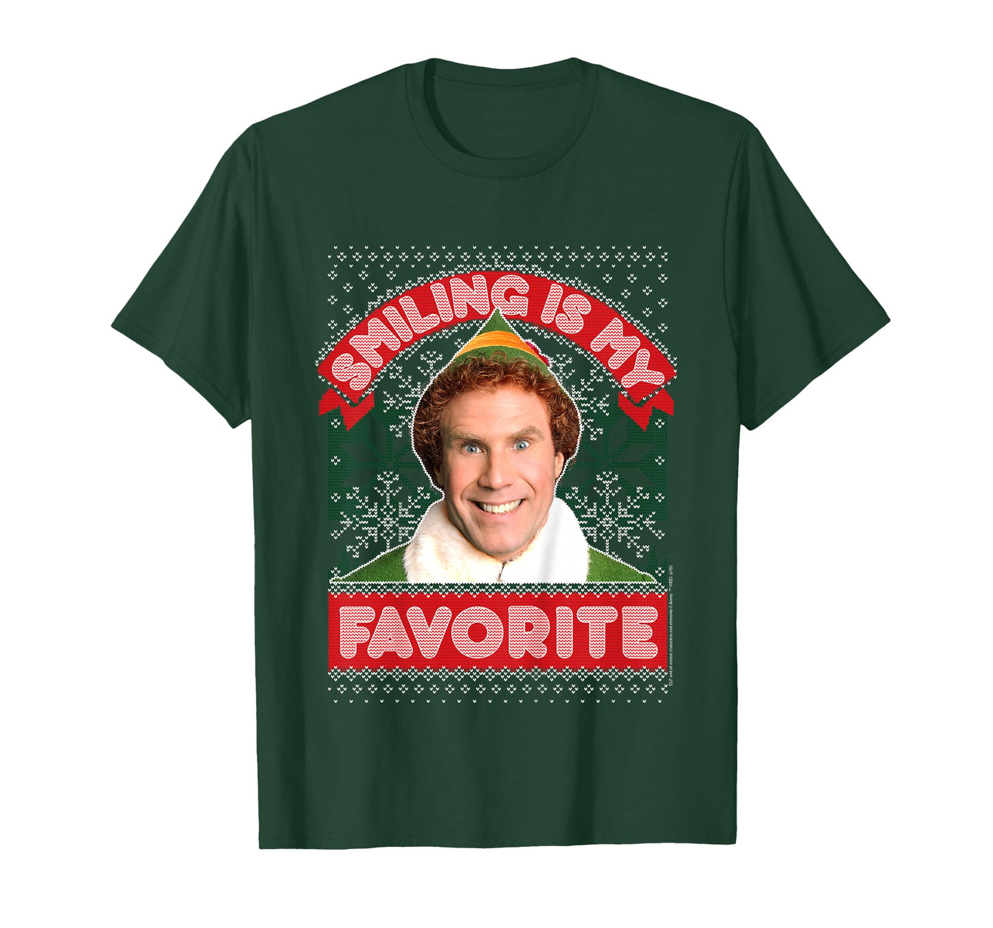 Kids Elf Buddy Smiling is My Favorite Christmas T-Shirt