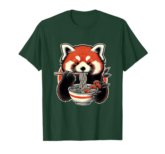 Red Panda Ramen Kawaii Neko Japanese Noodles Aesthetic T-Shirt