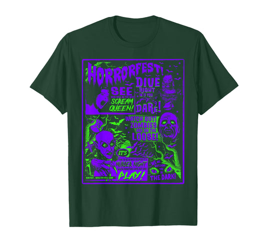 Vintage Halloween Classic Horror Movie Poster Horrorfest T-Shirt