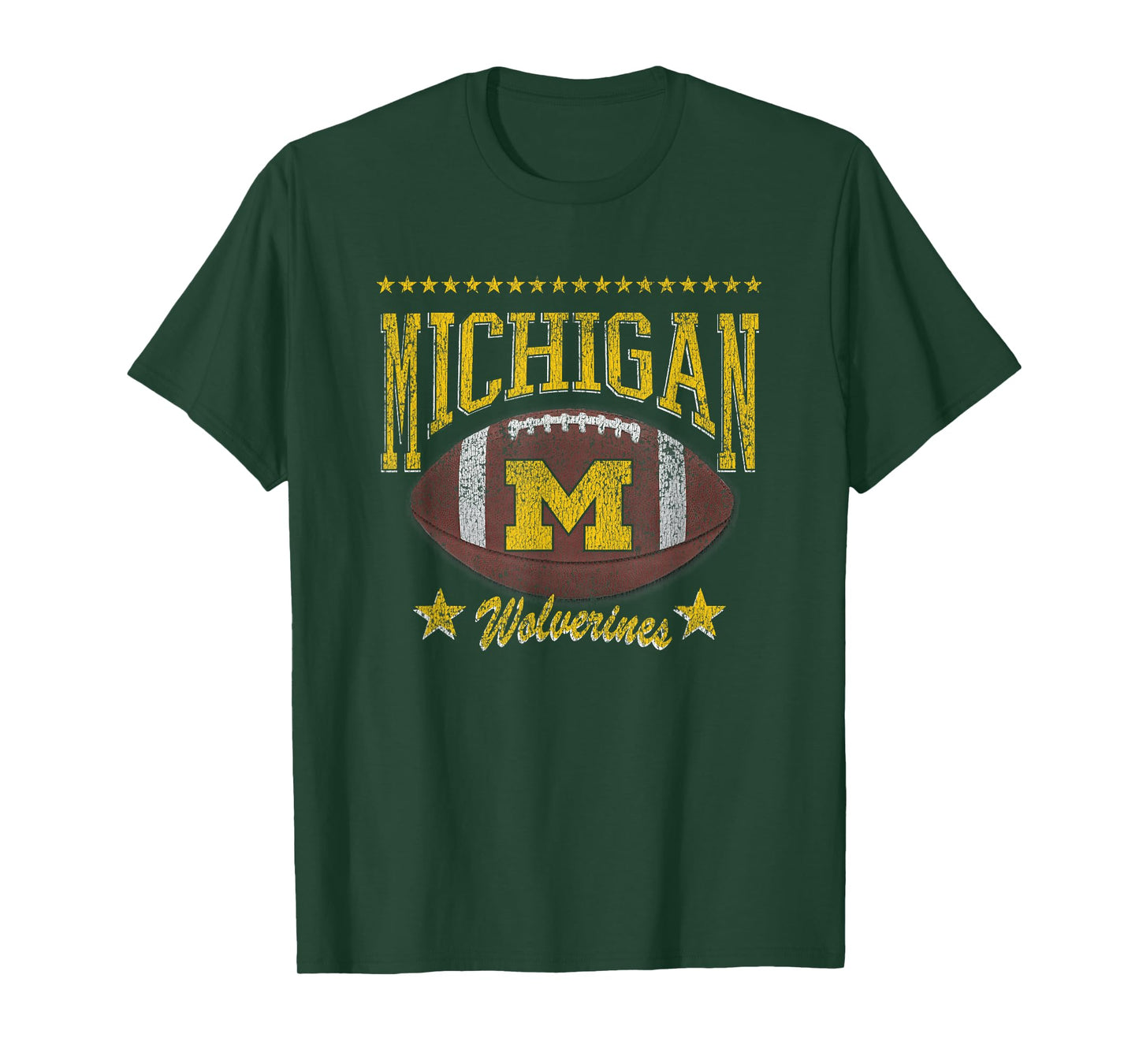 Michigan Wolverines Football Vintage Stars Navy T-Shirt