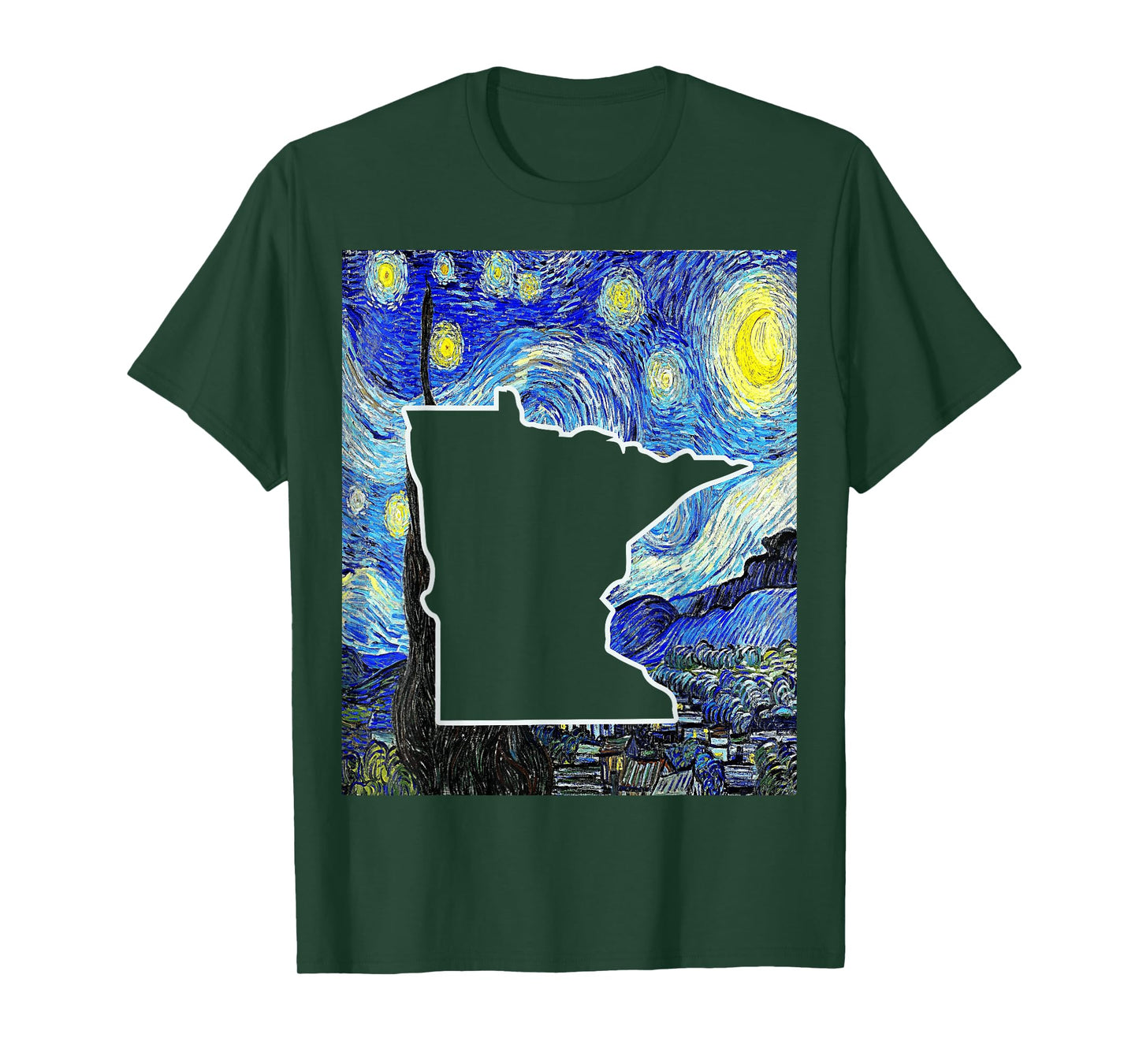 Minnesota State Starry Night Minnesota Map Minnesotan T-Shirt