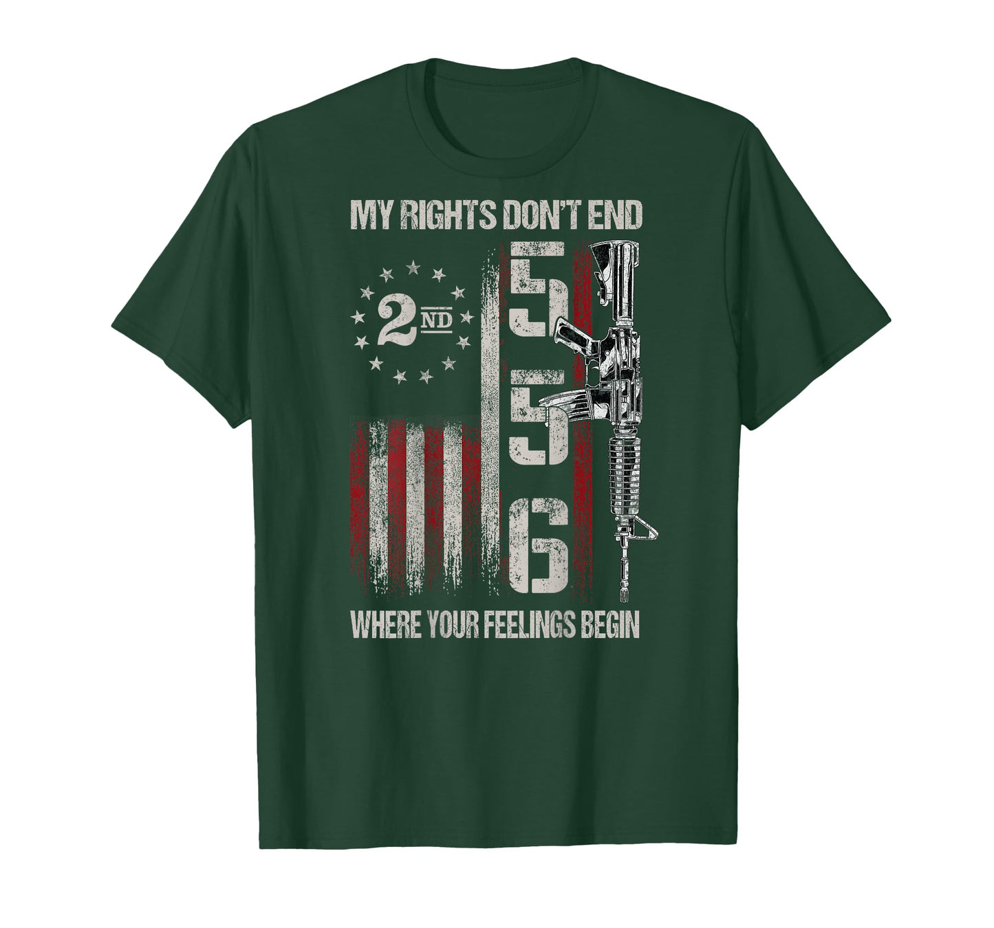 2nd Amendment Feelings America USA Patriotic Funny On Back T-Shirt
