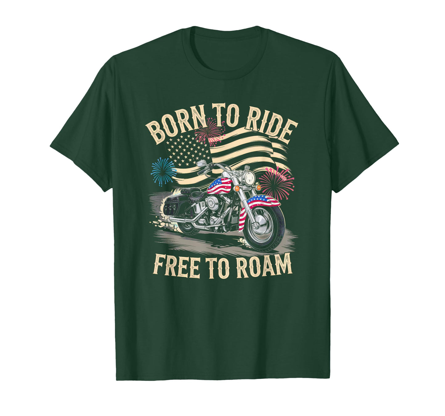 American Flag Motorcycle Tshirt USA Flag Biker Retro T-Shirt