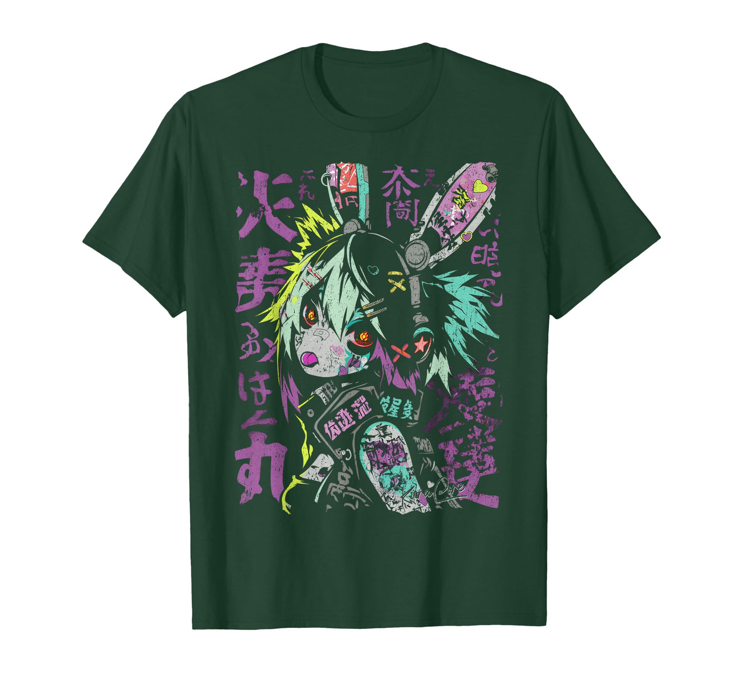 Japanese Streetwear Cyberpunk Y2K Techwear Retro Manga Anime T-Shirt