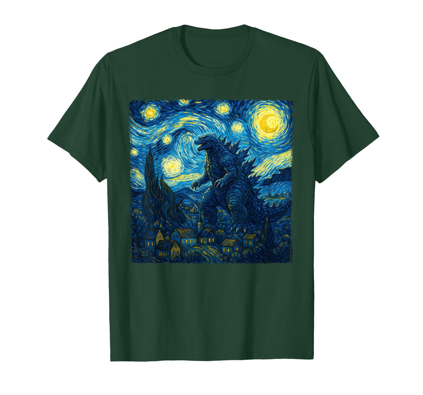 Japanese Monster Kaiju Van Gogh Starry Night T-Shirt