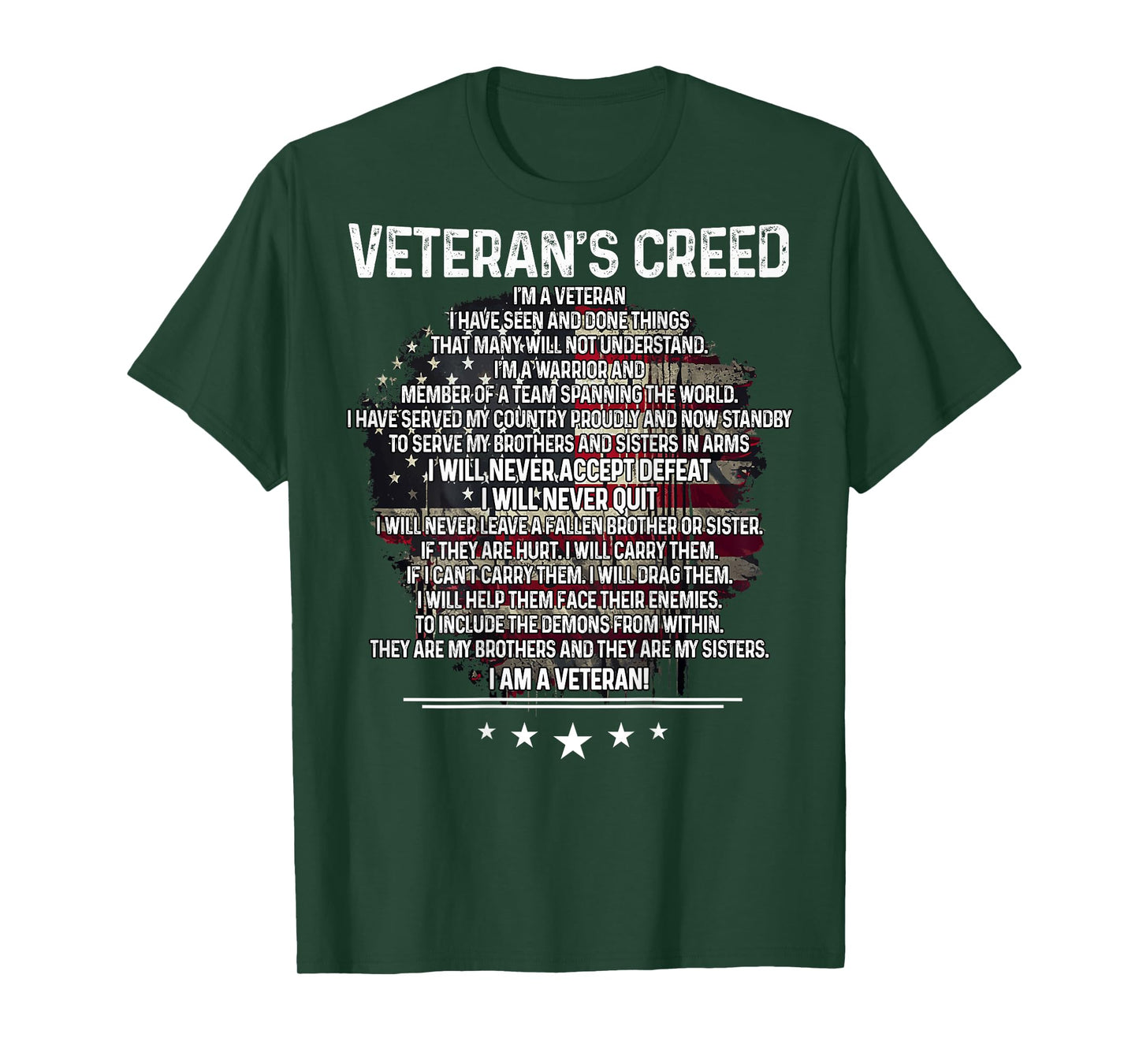 Veteran's creed I'm a veteran Shirt Veteran American Flag T-Shirt