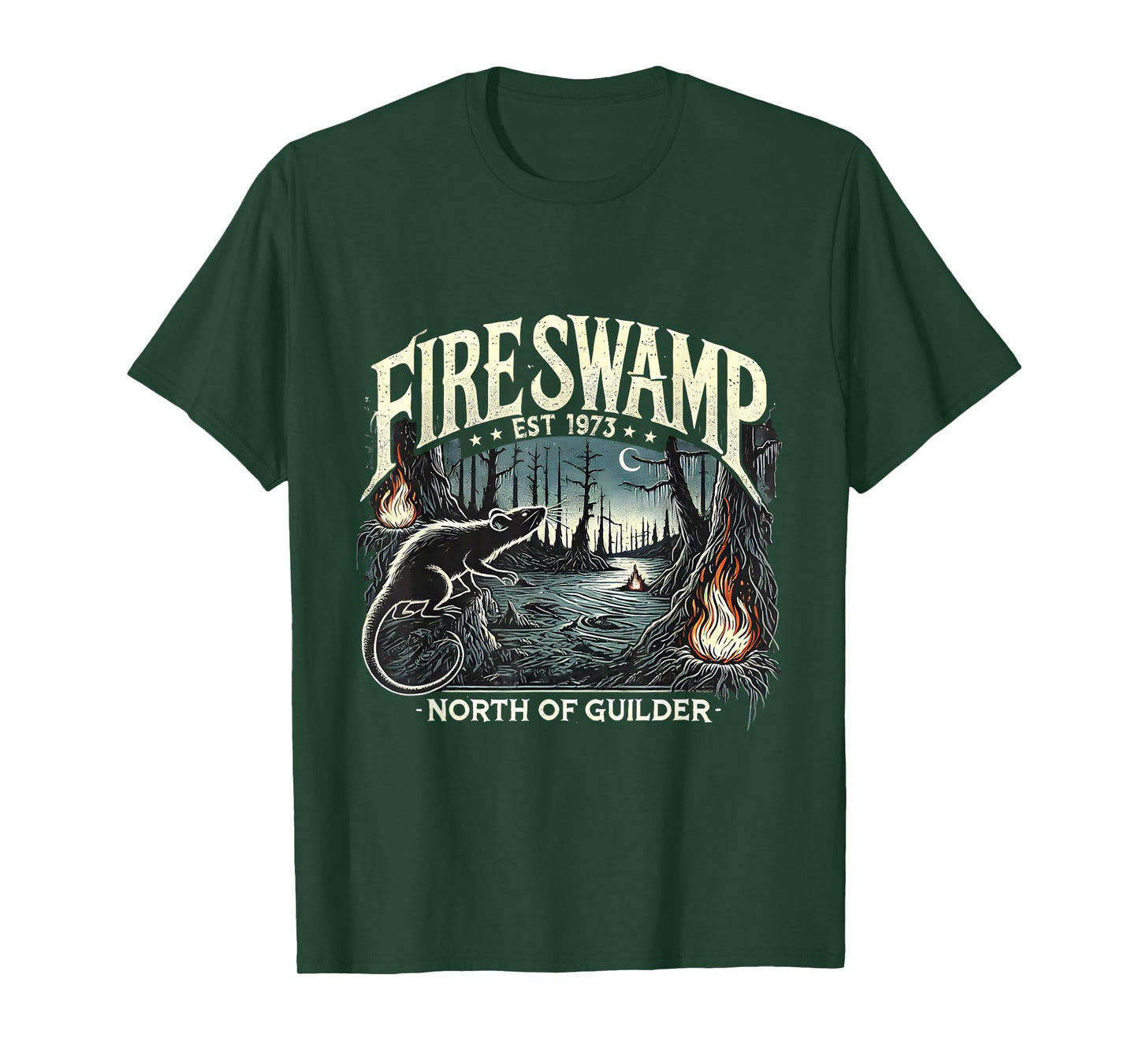 Fantasy Adventure Fire Swamp Retro Wilderness T-Shirt