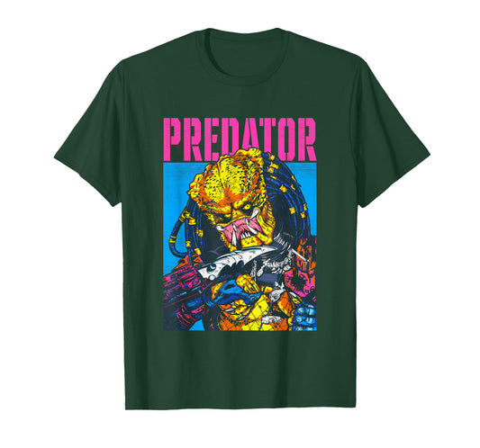 Aliens Iconic Epic Predator Retro Comic Big Chest Portrait T-Shirt