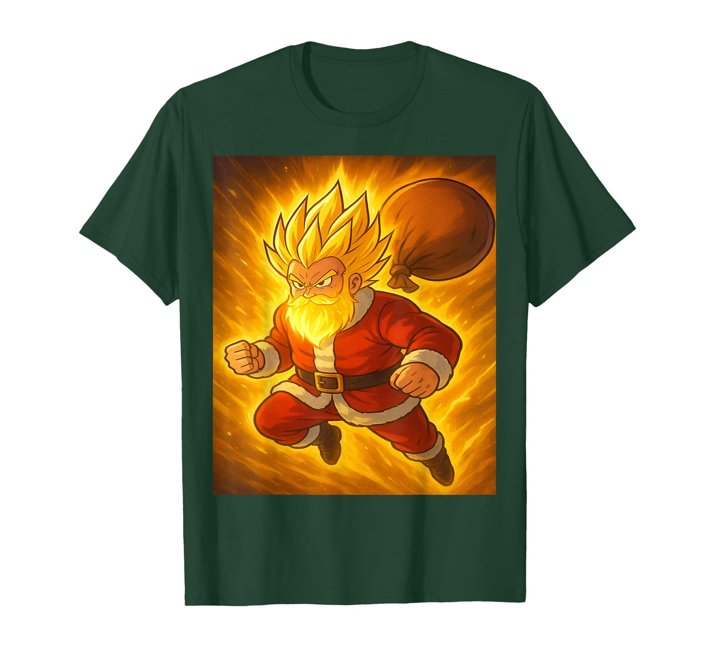 Super Powered Santa Anime Meme T-Shirt