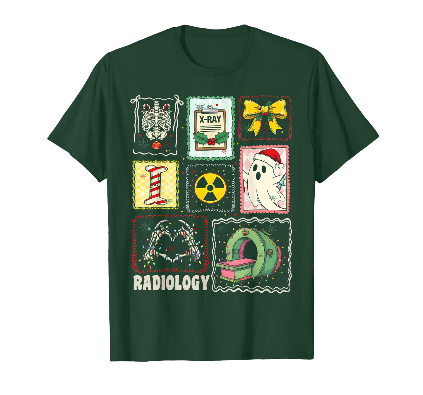 Stamp Ghost Xray Tech Radiology Squad Rad Tech Christmas T-Shirt