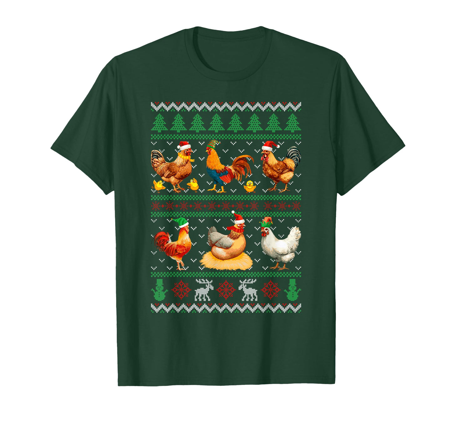 Funny Chickens Ugly Christmas Sweater Xmas Boys Girls Kids T-Shirt