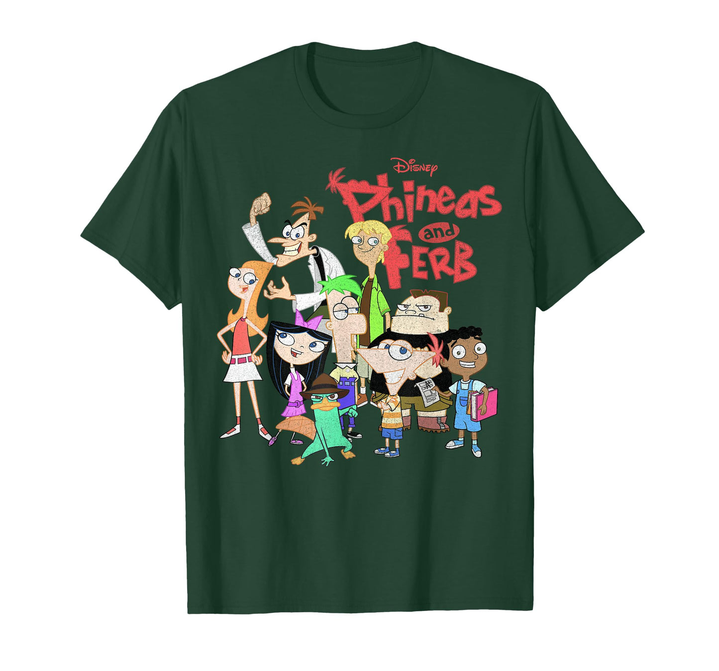 Disney Phineas and Ferb The Group Logo T-Shirt Small